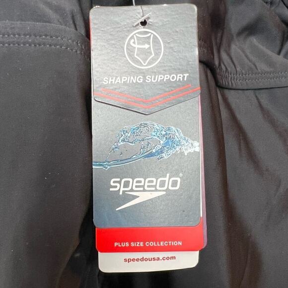 SPEEDO One Piece Bathing Suit Shaping Support in Black Women's Plus Size 24 - Picture 5 of 14
